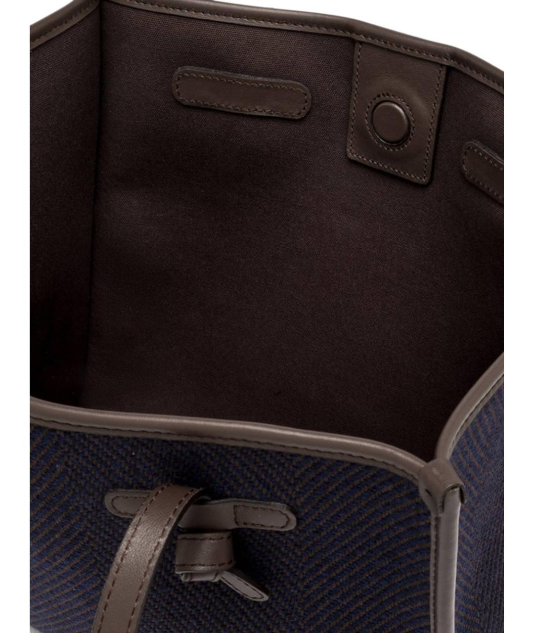 Gianni Chiarini Темно-синяя тканевая сумка тоут, фото 3