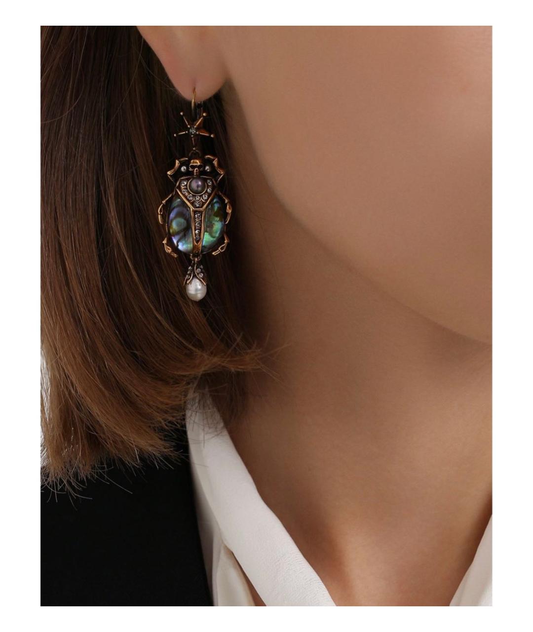 ALEXANDER MCQUEEN Золотые латунные серьги, фото 4