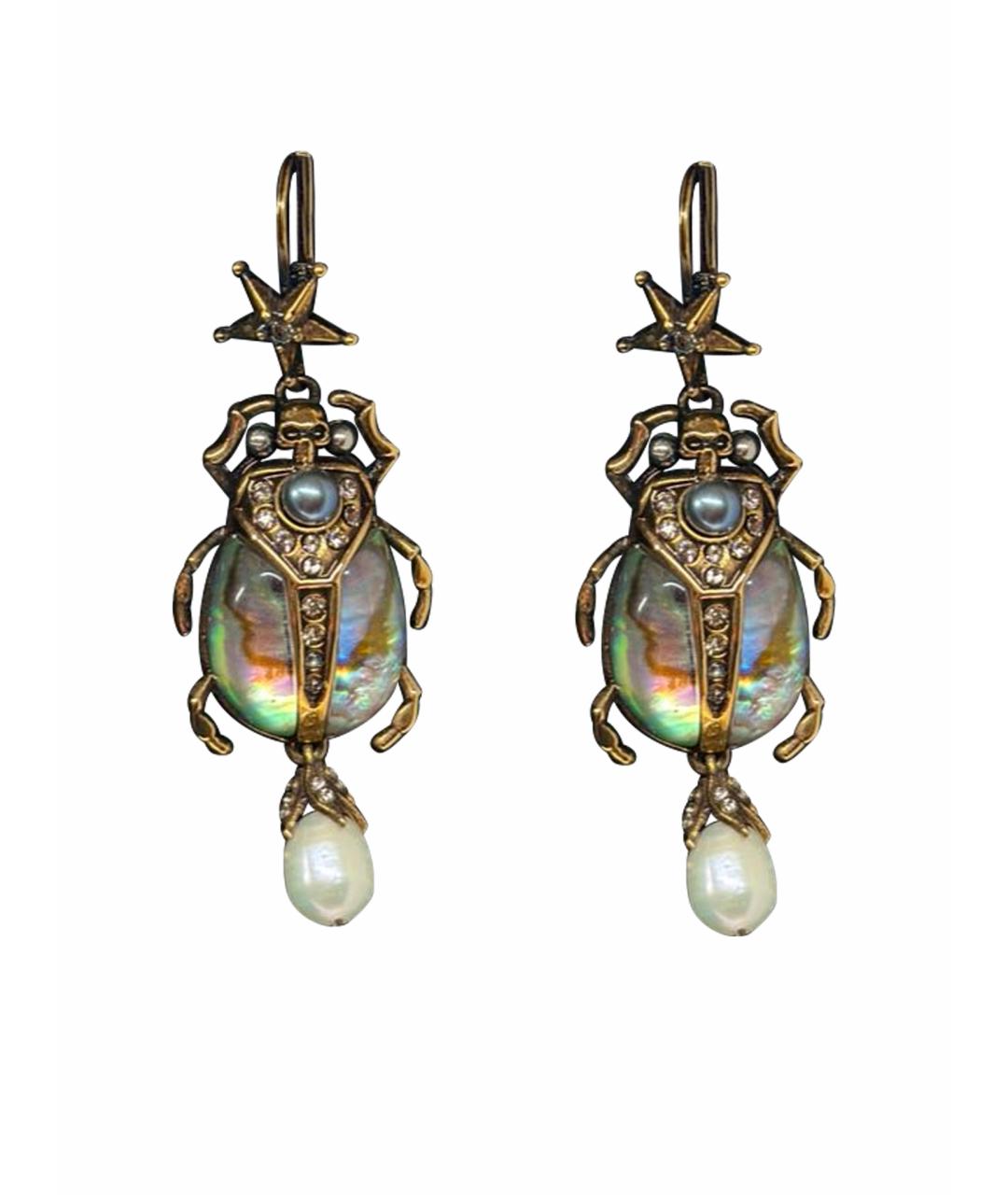 ALEXANDER MCQUEEN Золотые латунные серьги, фото 1