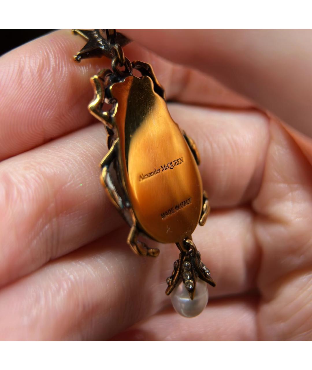 ALEXANDER MCQUEEN Золотые латунные серьги, фото 3