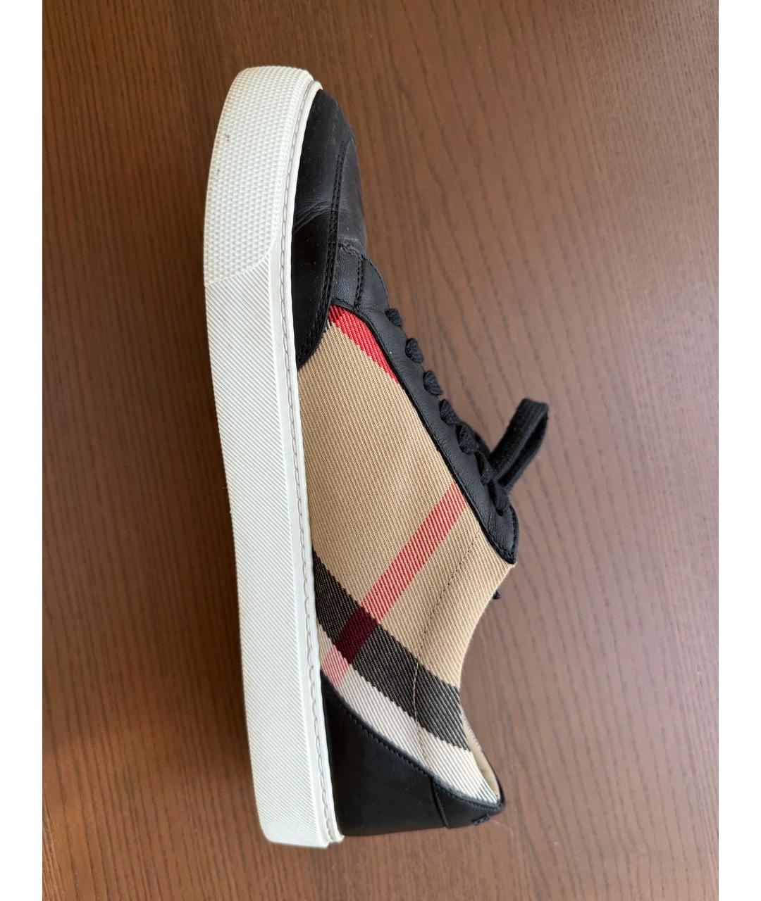 BURBERRY Коричневые текстильные кроссовки, фото 4