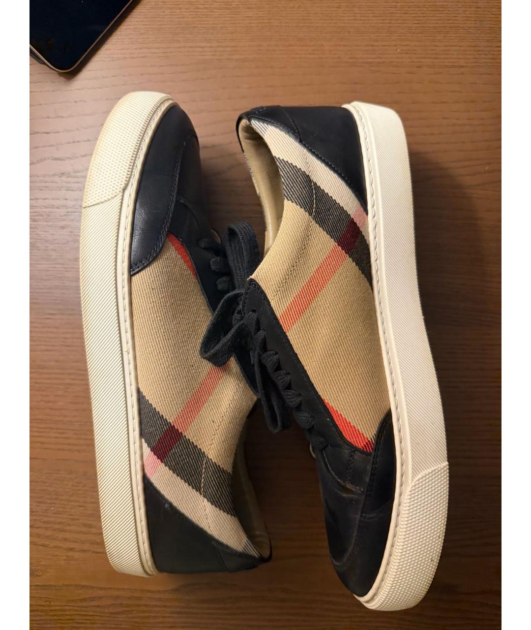 BURBERRY Коричневые текстильные кроссовки, фото 3