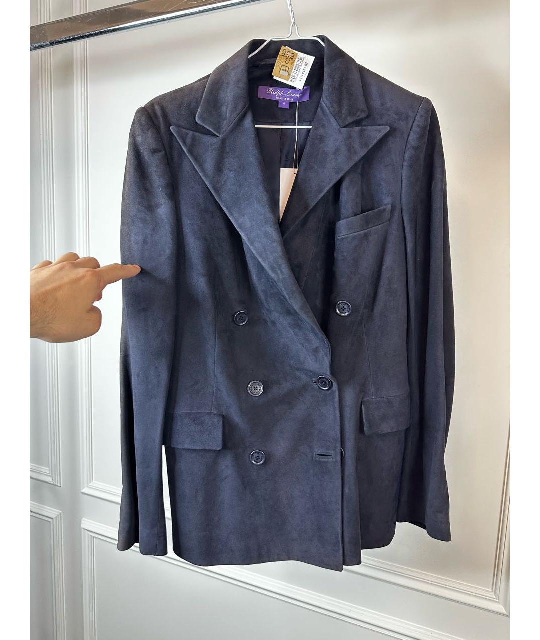 RALPH LAUREN Темно-синяя бархатная куртка, фото 4
