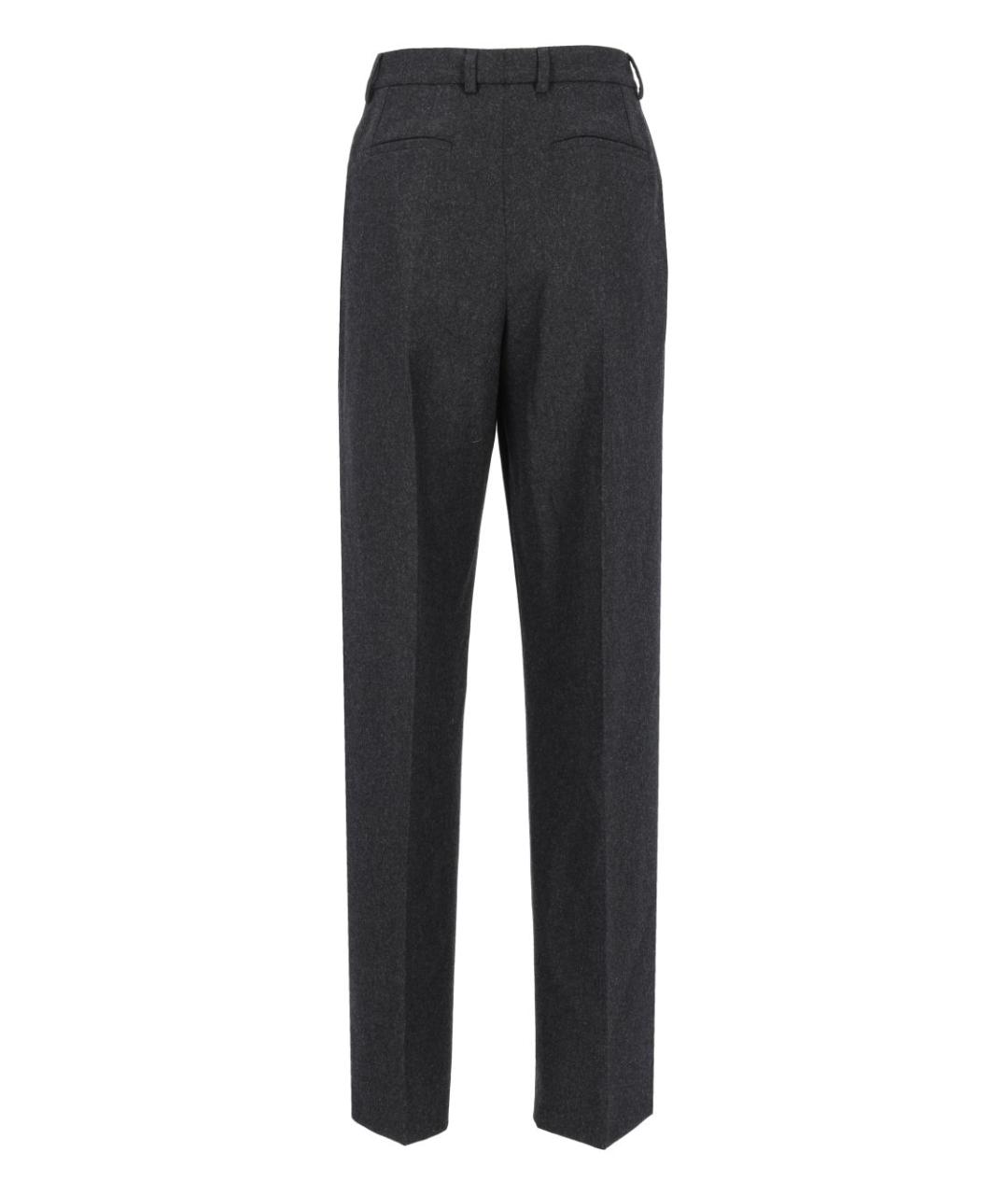 DOLCE&GABBANA Черные шерстяные прямые брюки, фото 2