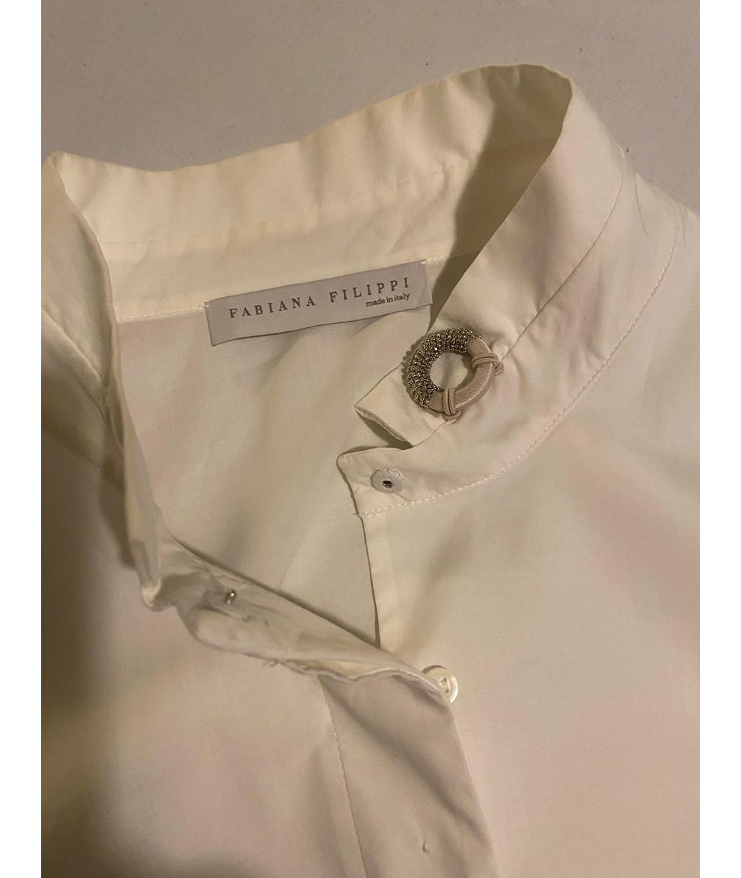 FABIANA FILIPPI Белая хлопко-эластановая рубашка, фото 3