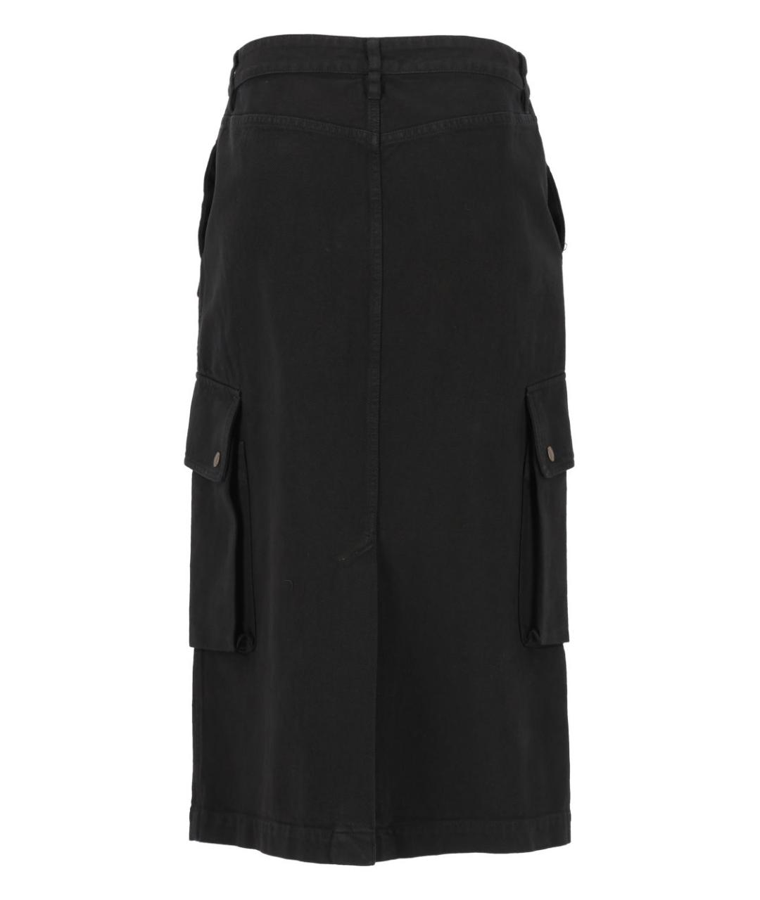 DRIES VAN NOTEN Черная хлопковая юбка миди, фото 2