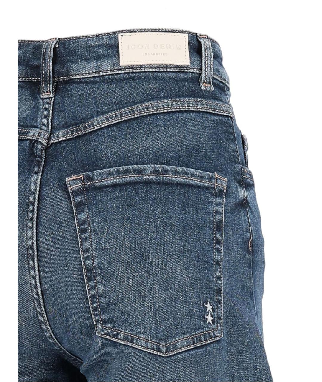 ICON DENIM Синие хлопко-эластановые джинсы клеш, фото 3