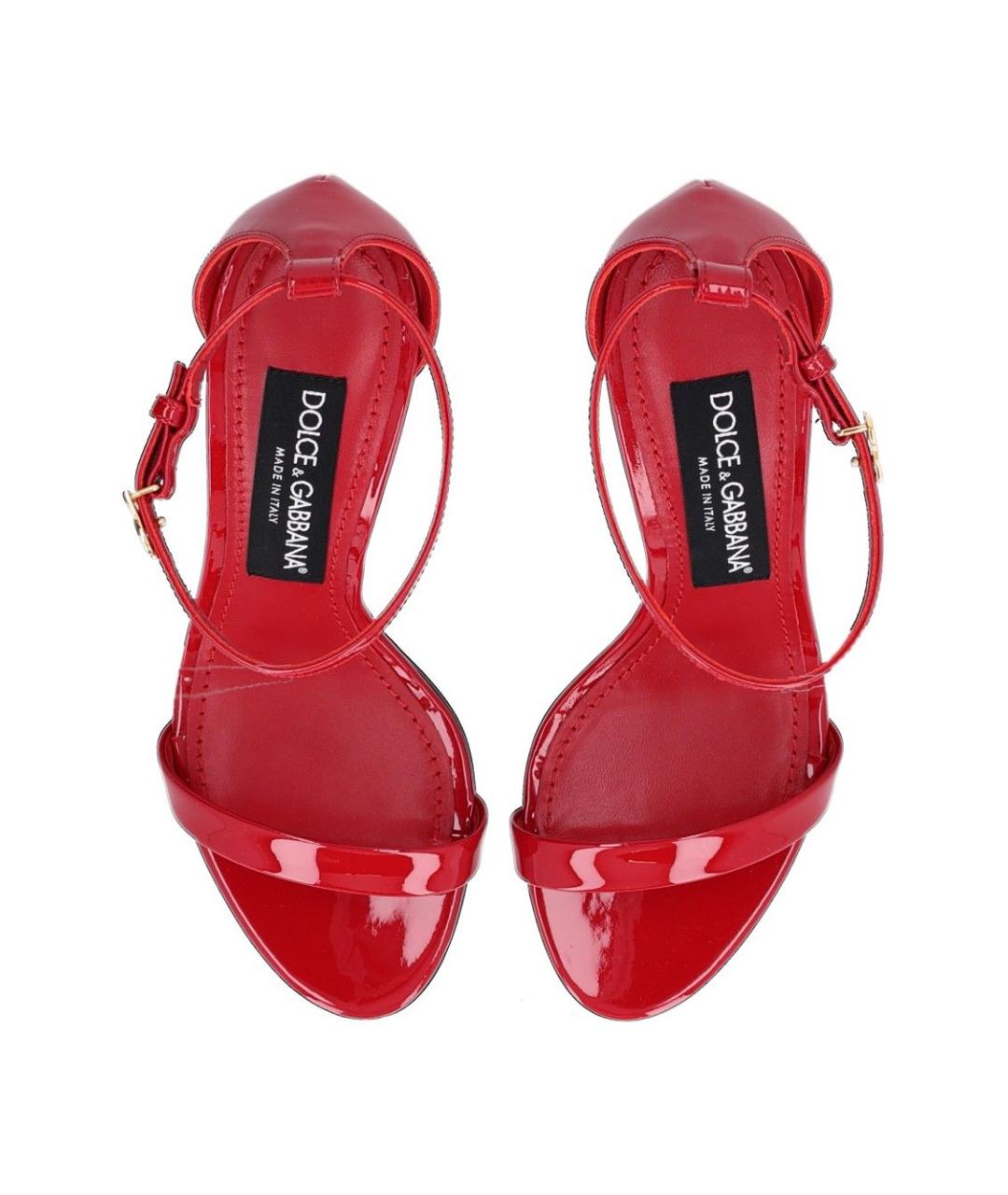 DOLCE&GABBANA Красные сандалии из лакированной кожи, фото 4