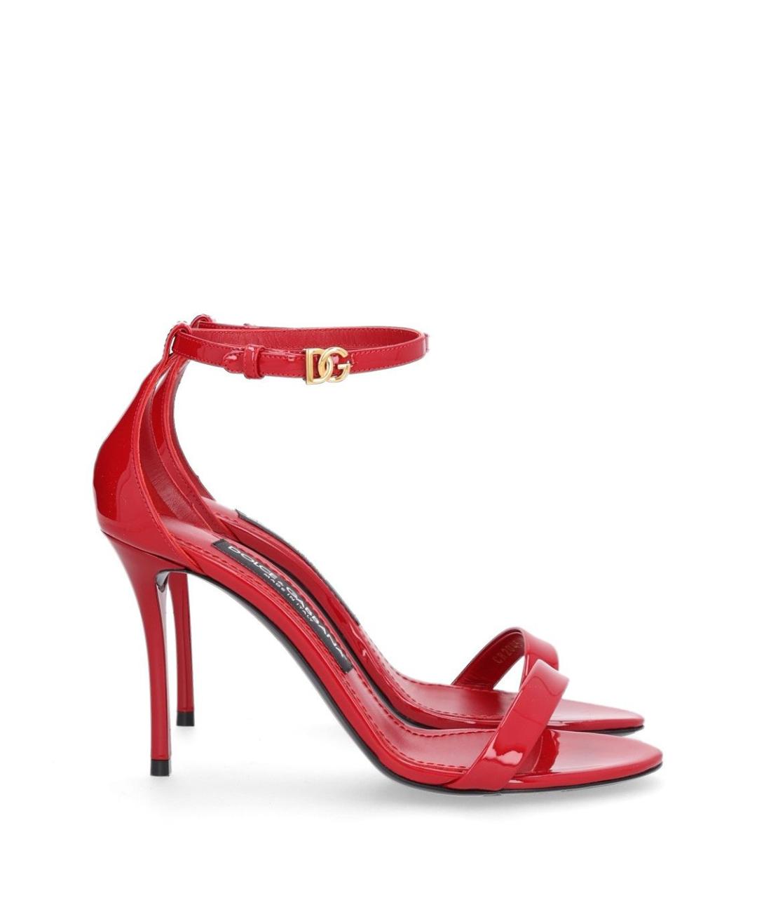 DOLCE&GABBANA Красные сандалии из лакированной кожи, фото 6