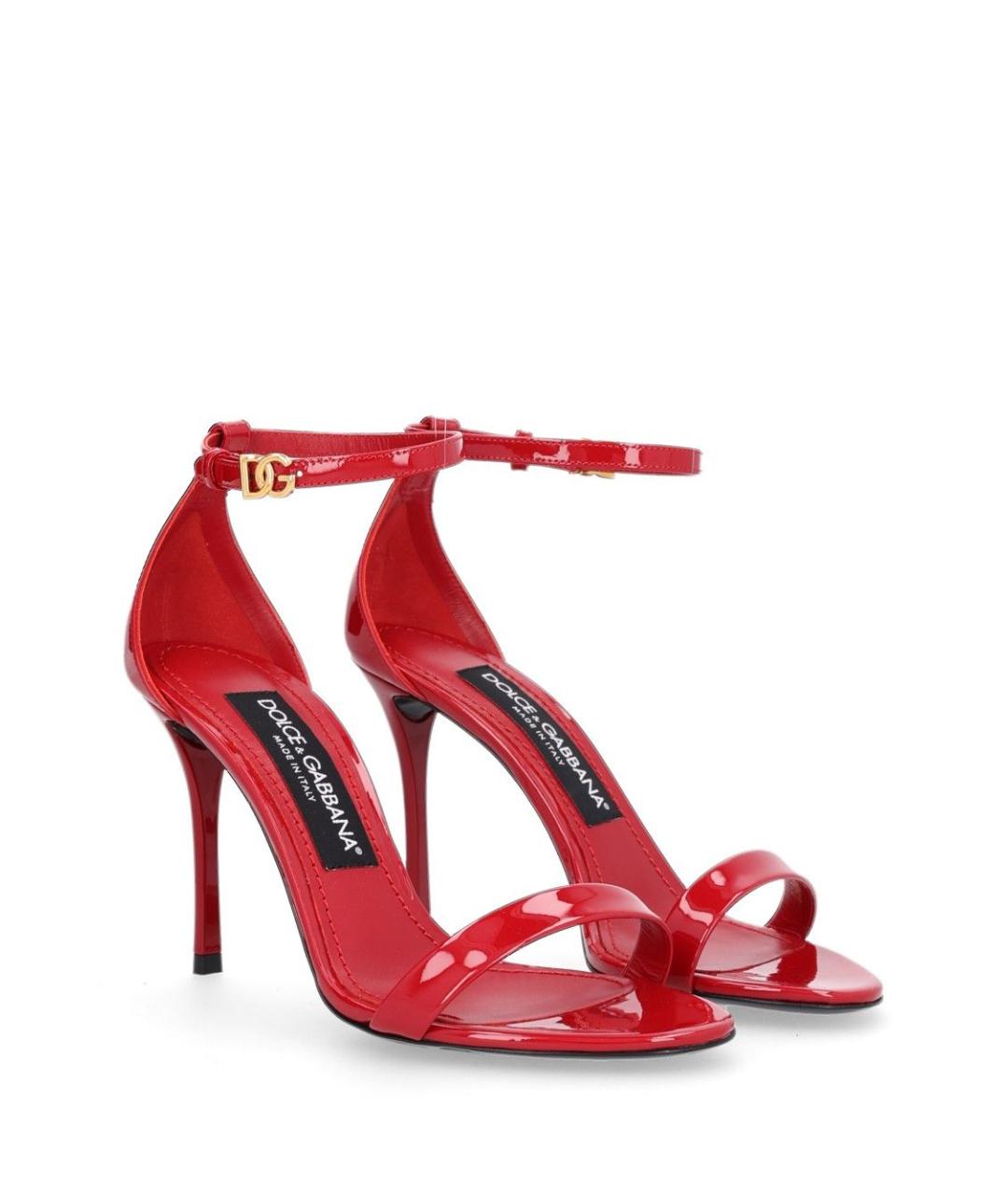 DOLCE&GABBANA Красные сандалии из лакированной кожи, фото 3