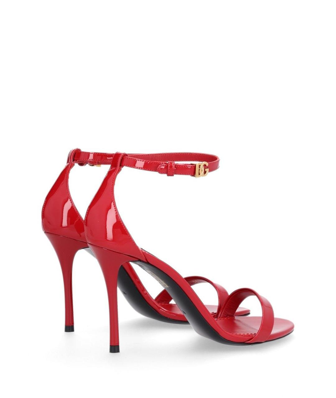 DOLCE&GABBANA Красные сандалии из лакированной кожи, фото 2