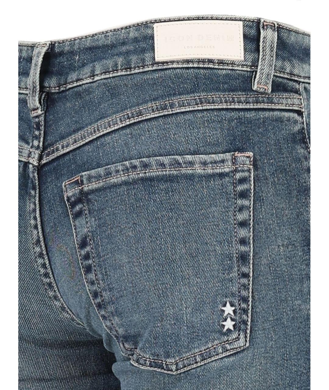ICON DENIM Синие хлопко-эластановые джинсы клеш, фото 3