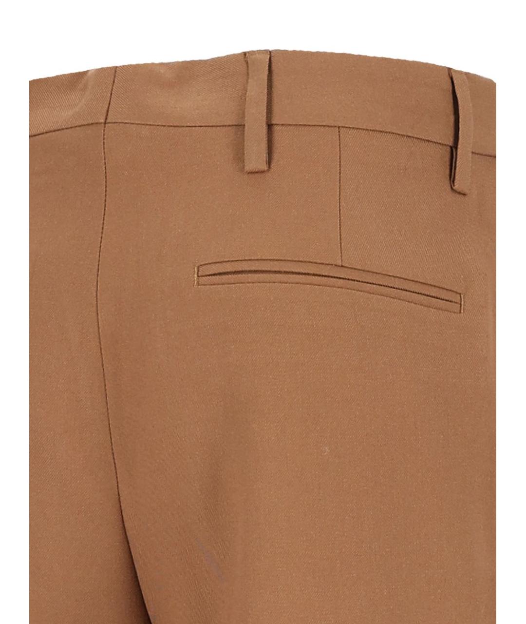 DRIES VAN NOTEN Коричневые шерстяные прямые брюки, фото 4