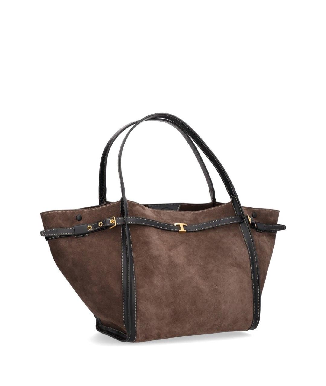 TOD'S Коричневая замшевая сумка с короткими ручками, фото 2