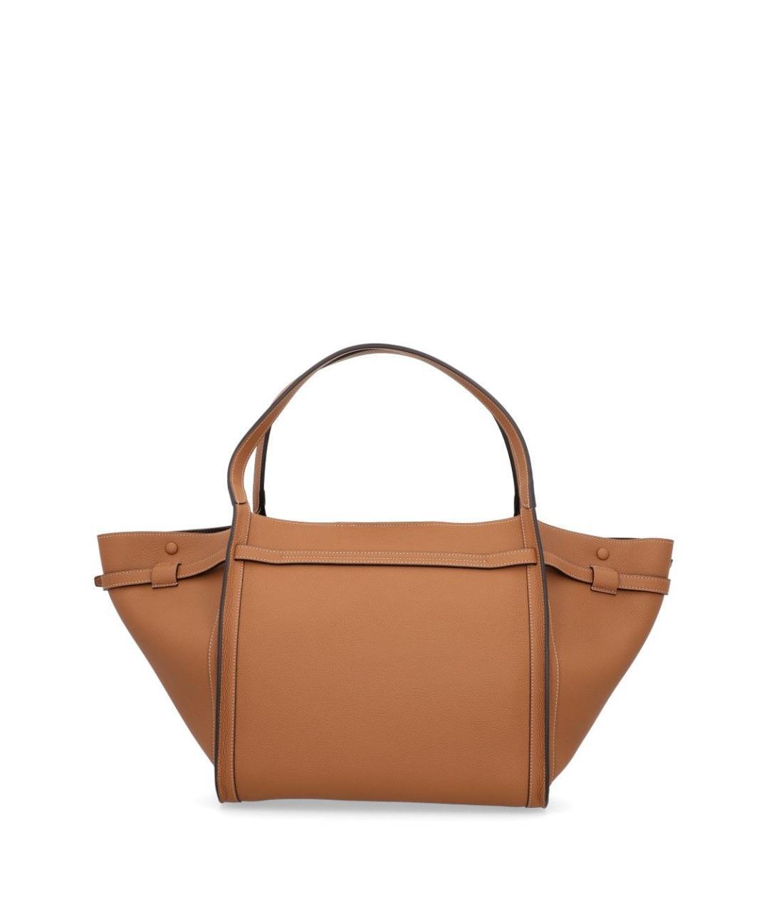 TOD'S Коричневая кожаная сумка с короткими ручками, фото 3