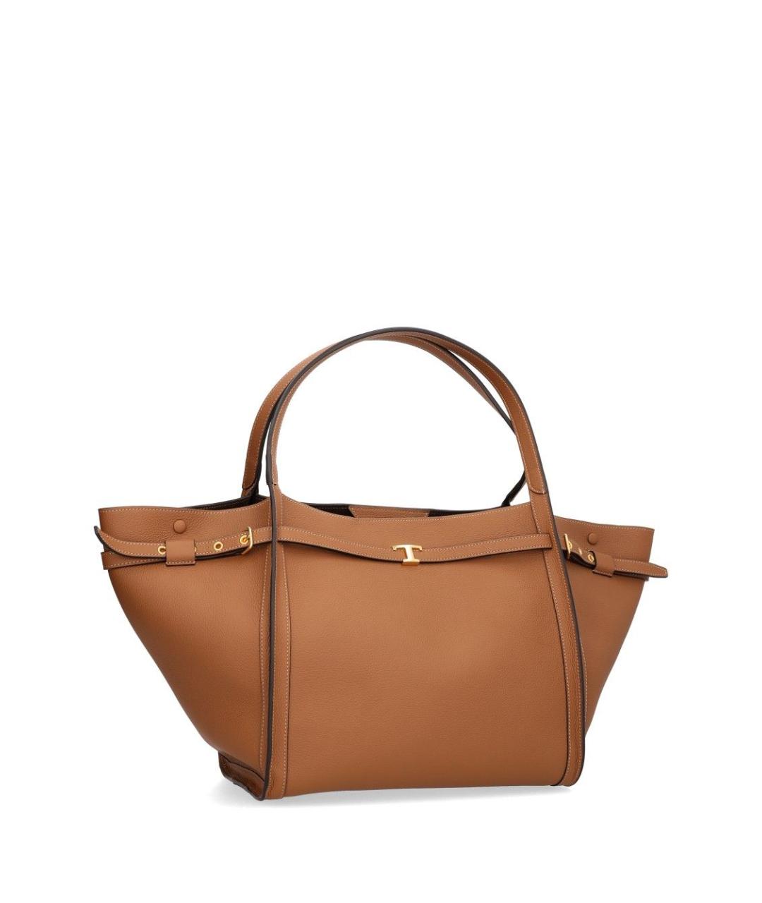 TOD'S Коричневая кожаная сумка с короткими ручками, фото 2