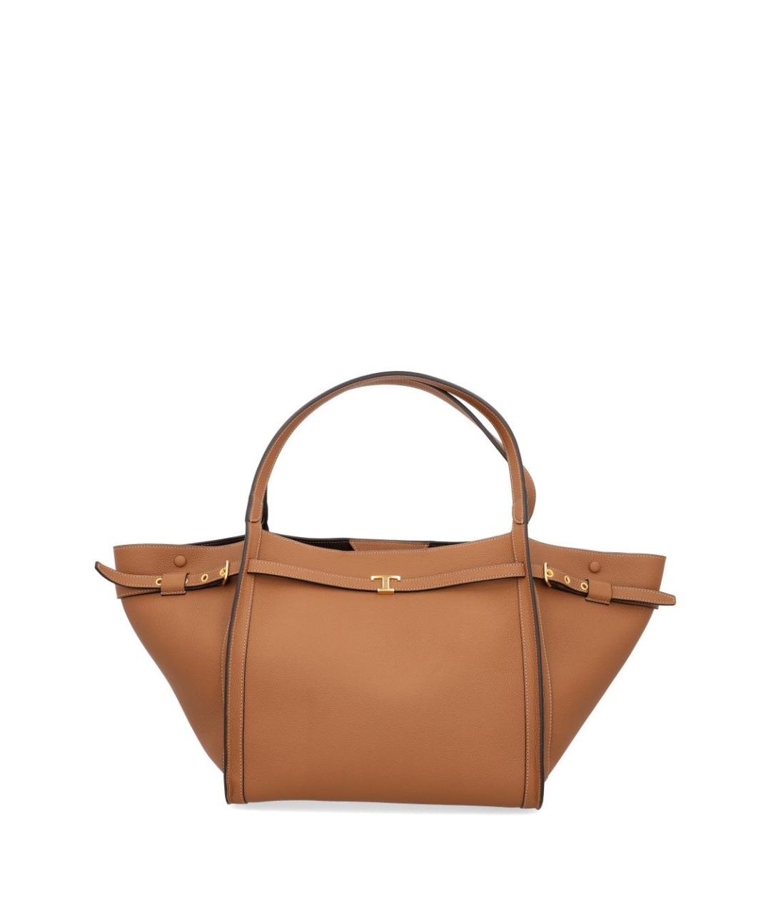 TOD'S Коричневая кожаная сумка с короткими ручками, фото 1