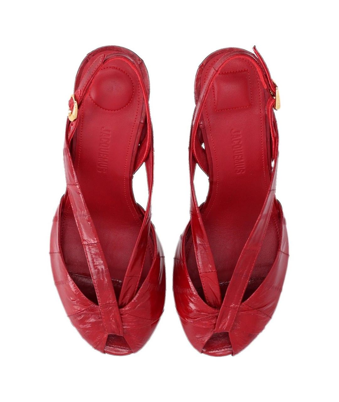 JACQUEMUS Красные кожаные туфли, фото 4