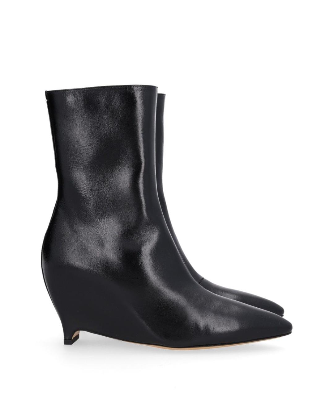 MAISON MARGIELA Черные кожаные ботильоны, фото 6