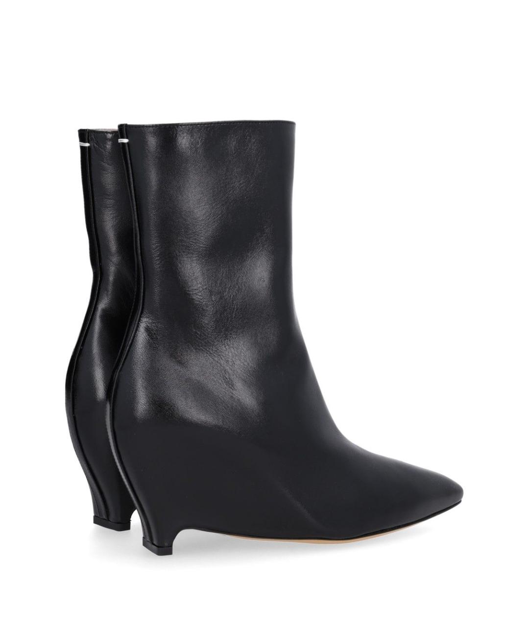 MAISON MARGIELA Черные кожаные ботильоны, фото 3