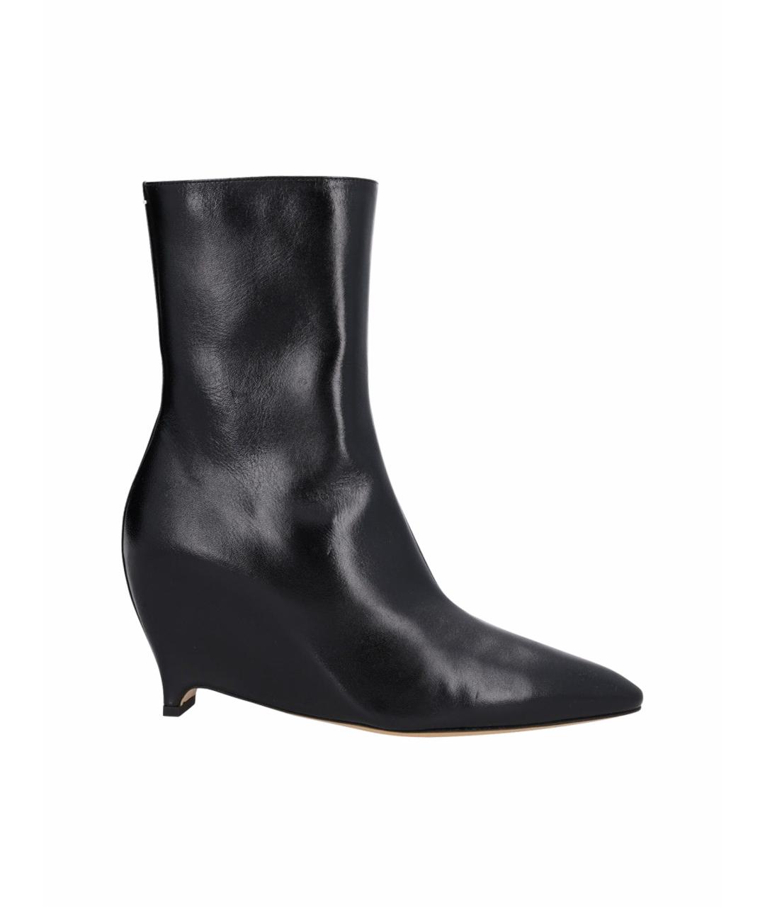 MAISON MARGIELA Черные кожаные ботильоны, фото 1
