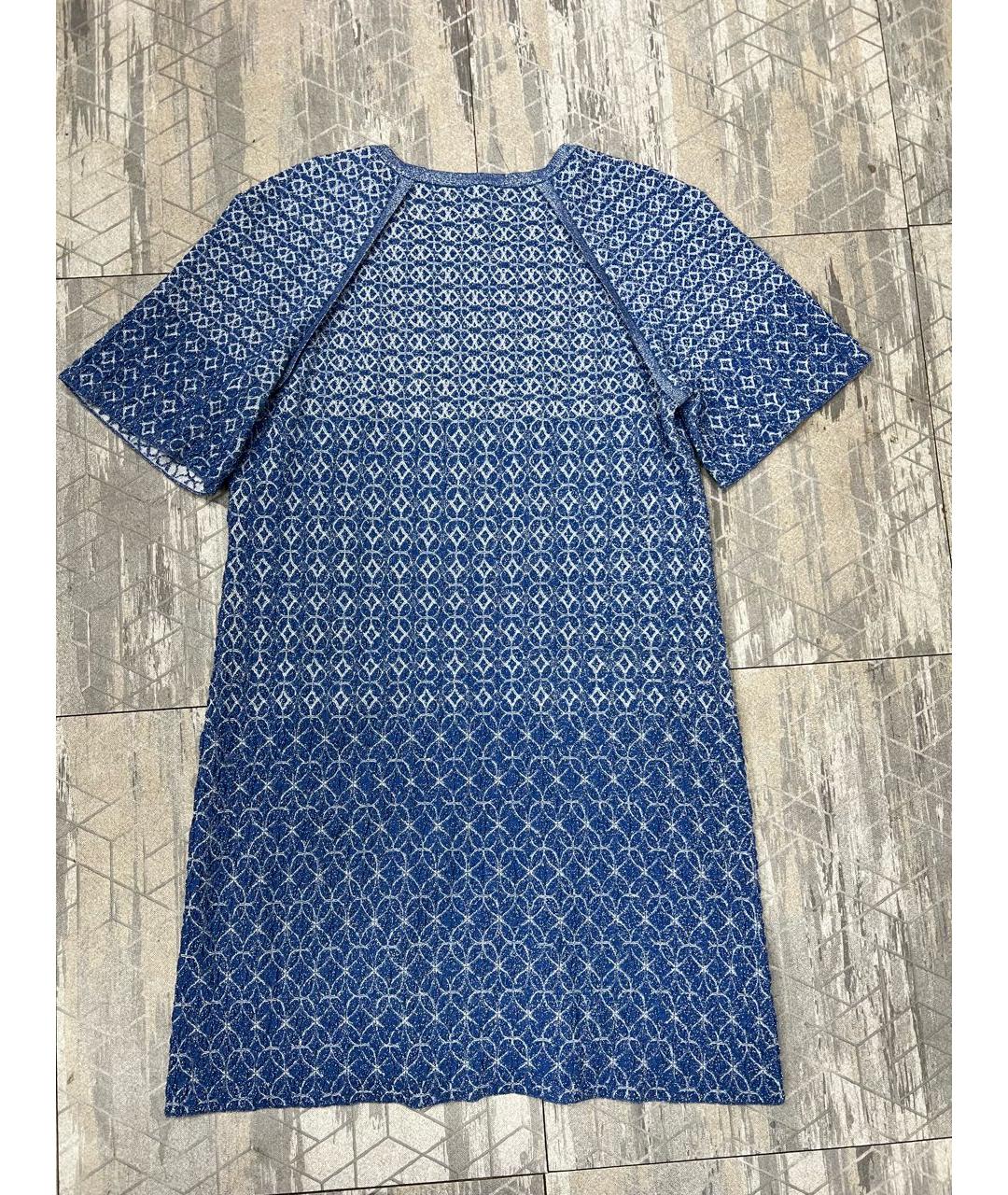 CHANEL Голубое шелковое повседневное платье, фото 2