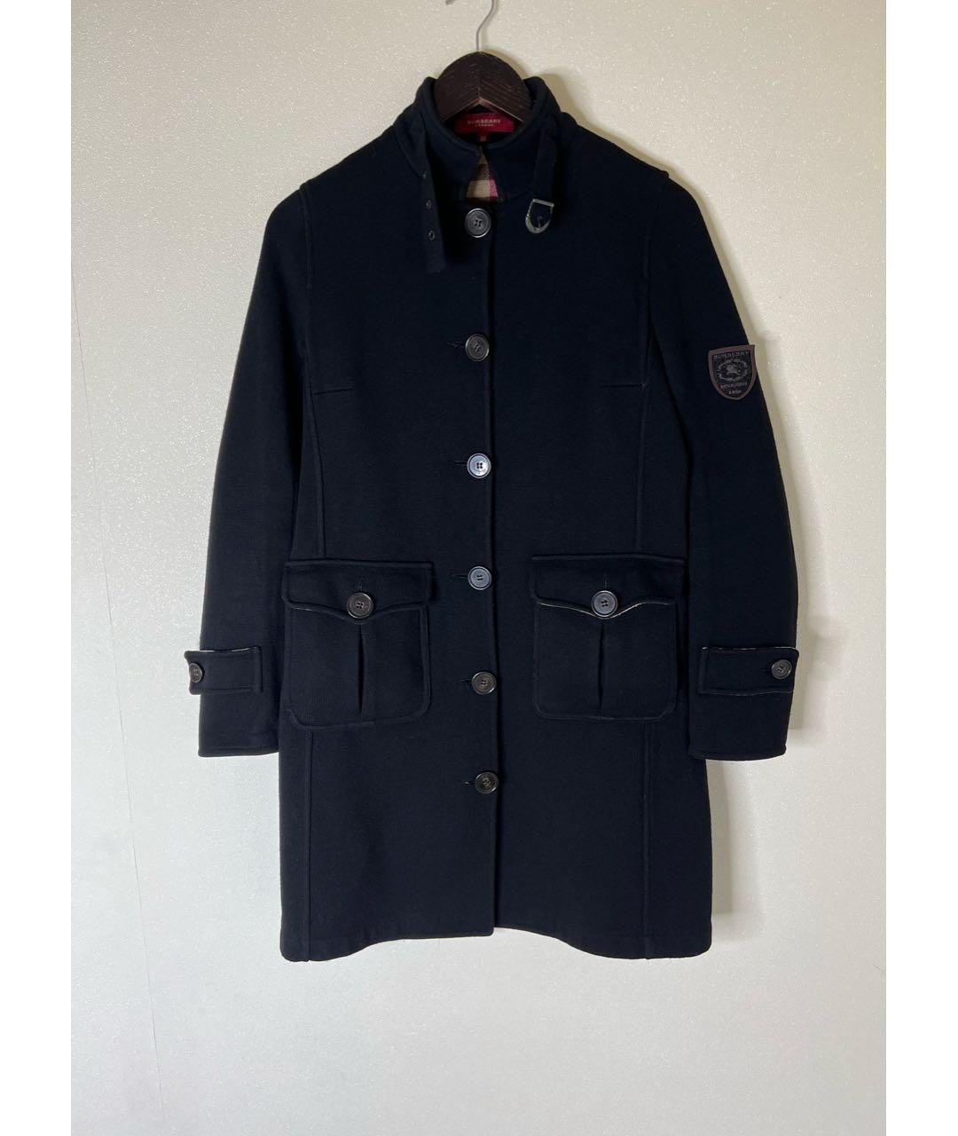 BURBERRY Черное шерстяное пальто, фото 2