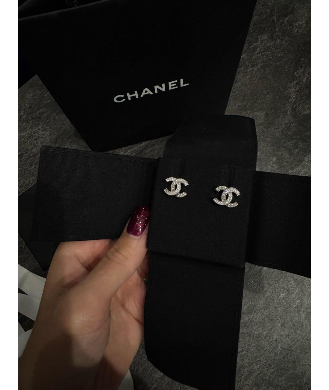 CHANEL Серебряные металлические серьги, фото 5