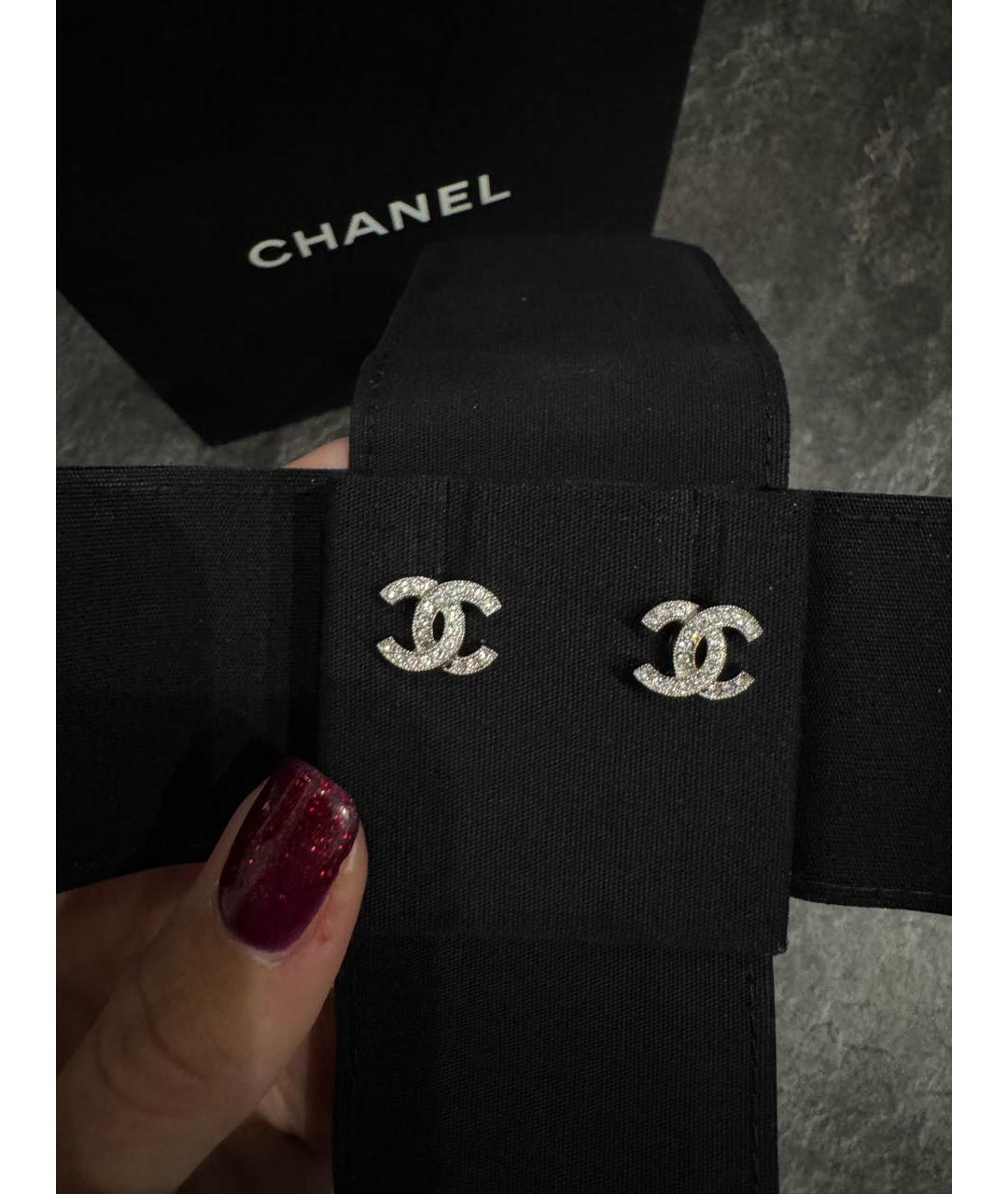 CHANEL Серебряные металлические серьги, фото 2