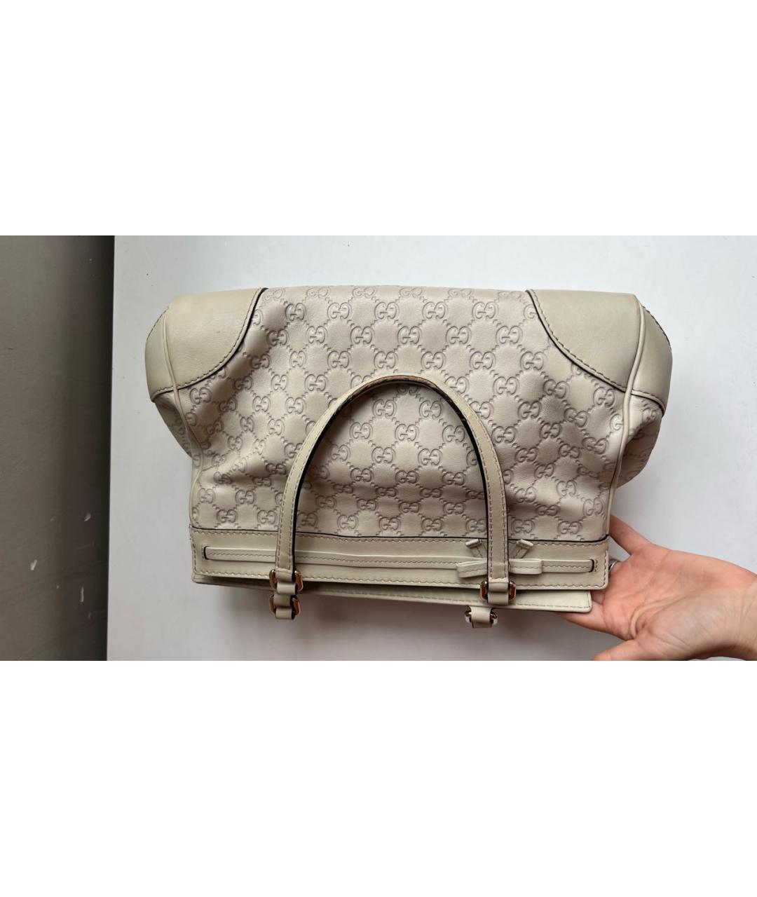 GUCCI Бежевая кожаная сумка через плечо, фото 2