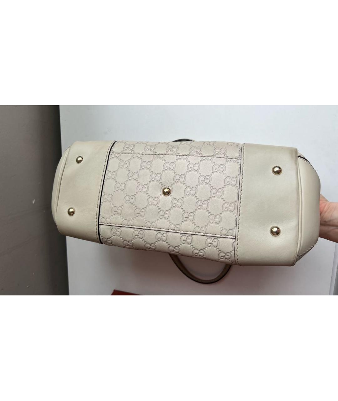 GUCCI Бежевая кожаная сумка через плечо, фото 3