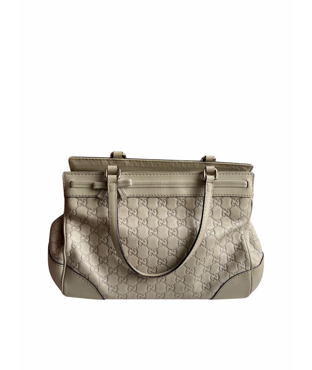 GUCCI Бежевая кожаная сумка через плечо, фото 1