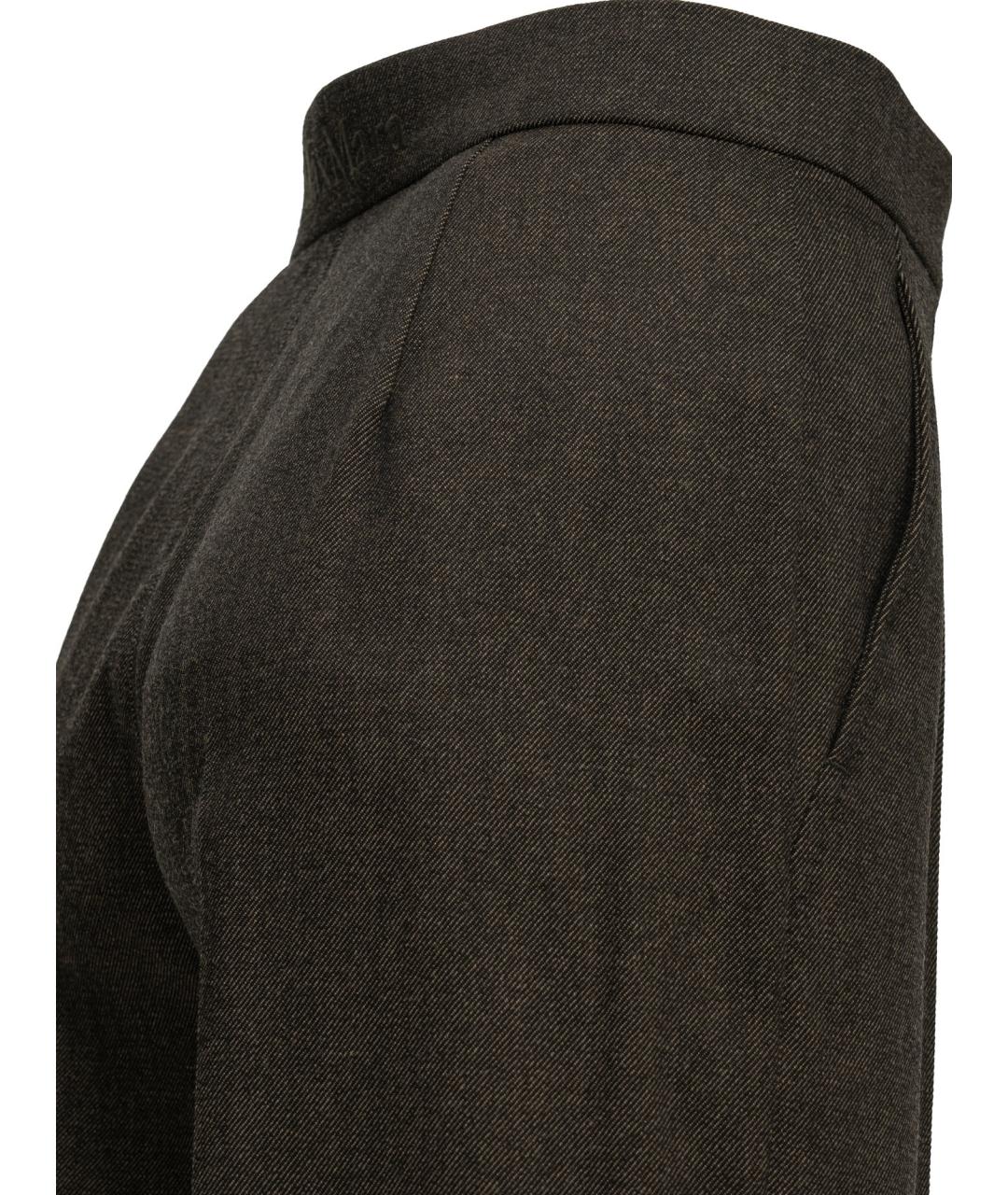 MAX MARA Коричневые шерстяные прямые брюки, фото 4