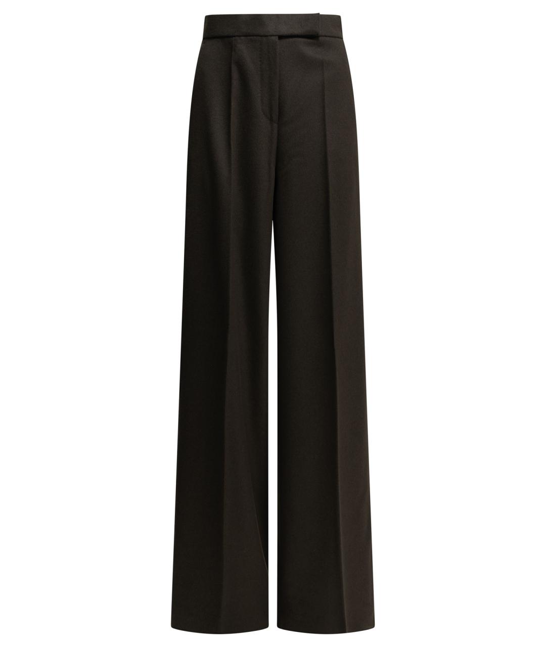 MAX MARA Коричневые шерстяные прямые брюки, фото 1