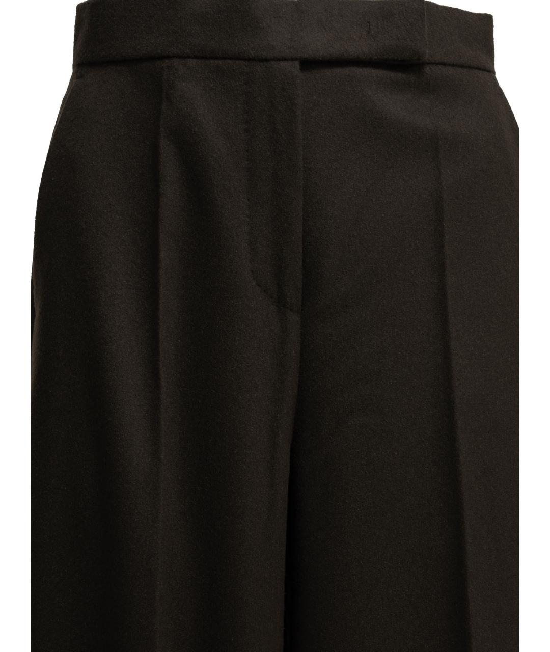 MAX MARA Коричневые шерстяные прямые брюки, фото 3