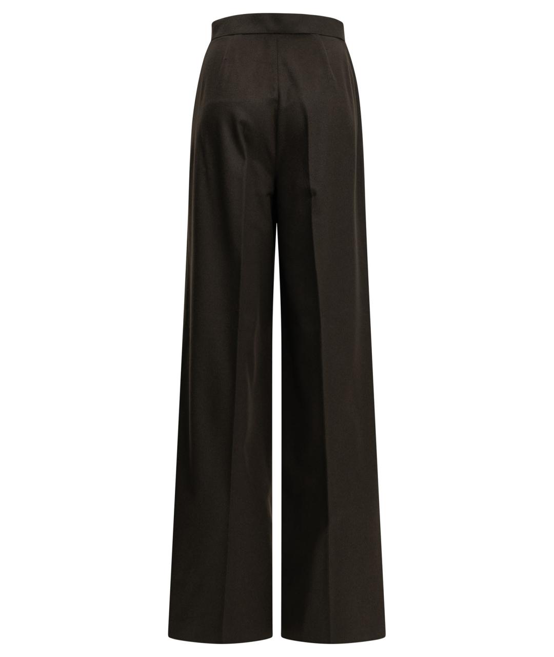 MAX MARA Коричневые шерстяные прямые брюки, фото 2