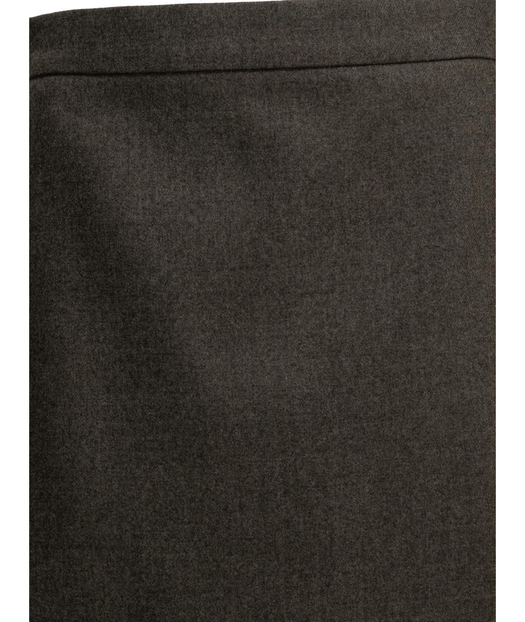 MAX MARA Серая шерстяная юбка мини, фото 3
