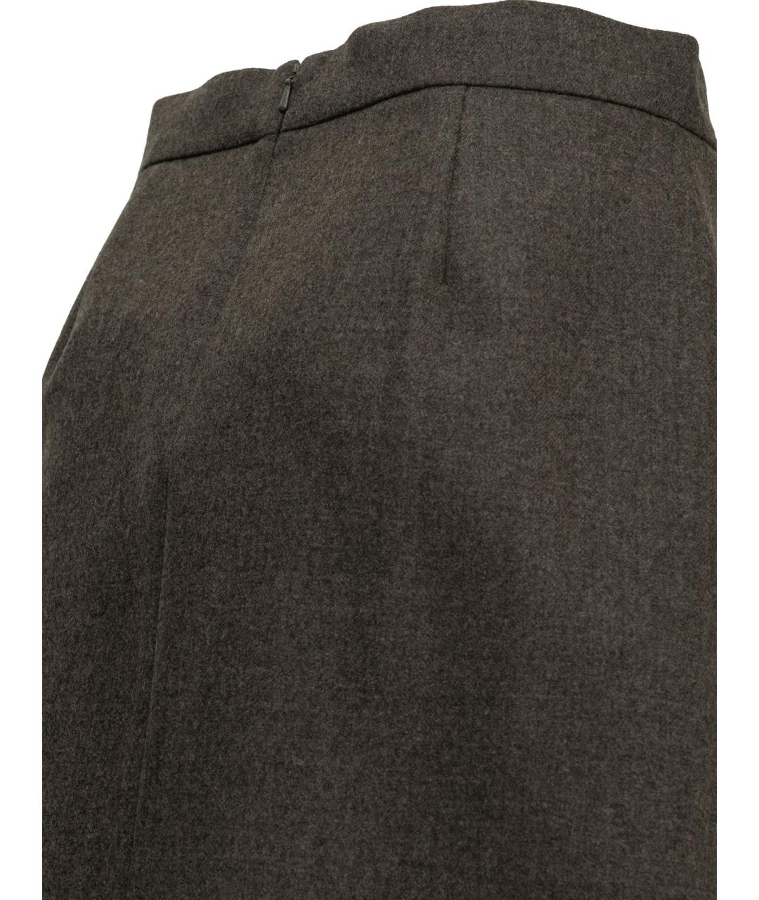 MAX MARA Серая шерстяная юбка мини, фото 4