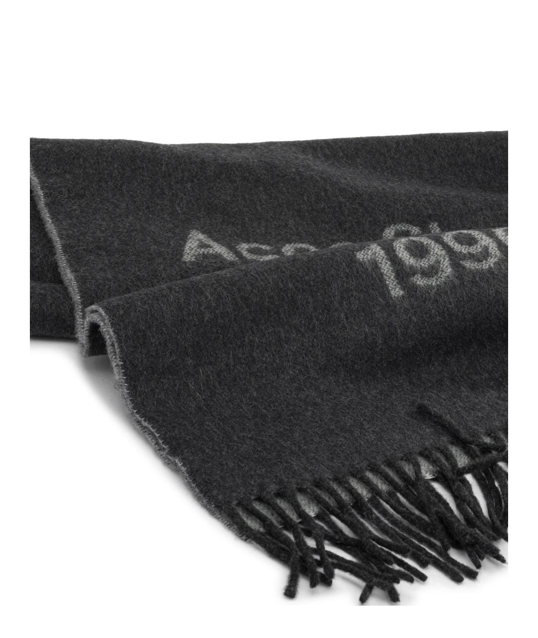 ACNE STUDIOS Черный шерстяной шарф, фото 2