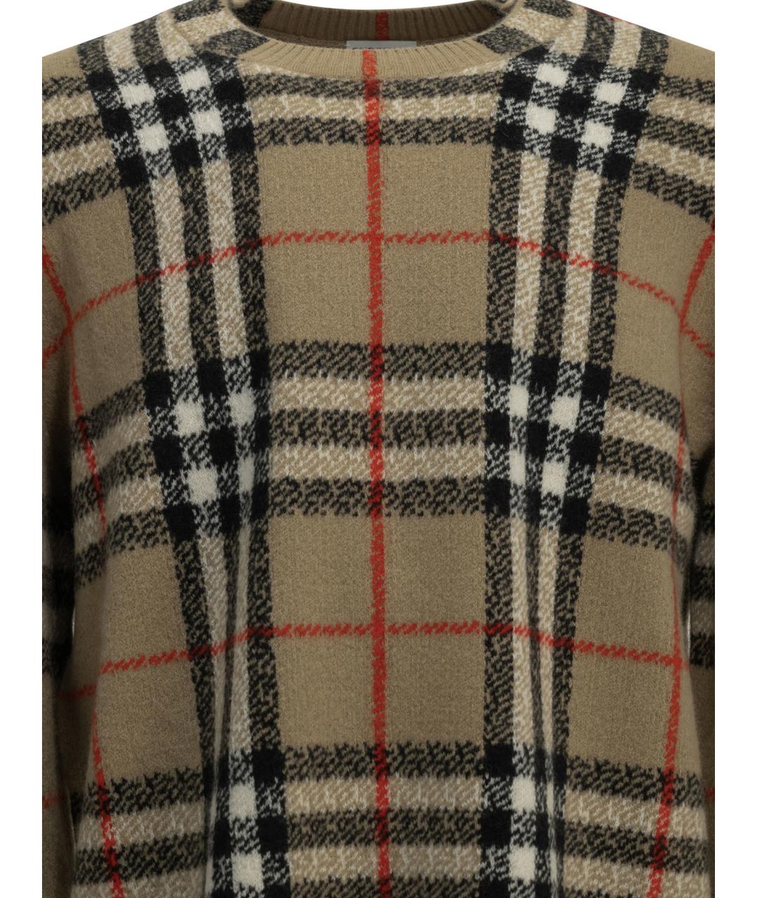 BURBERRY Бежевый кашемировый джемпер / свитер, фото 3