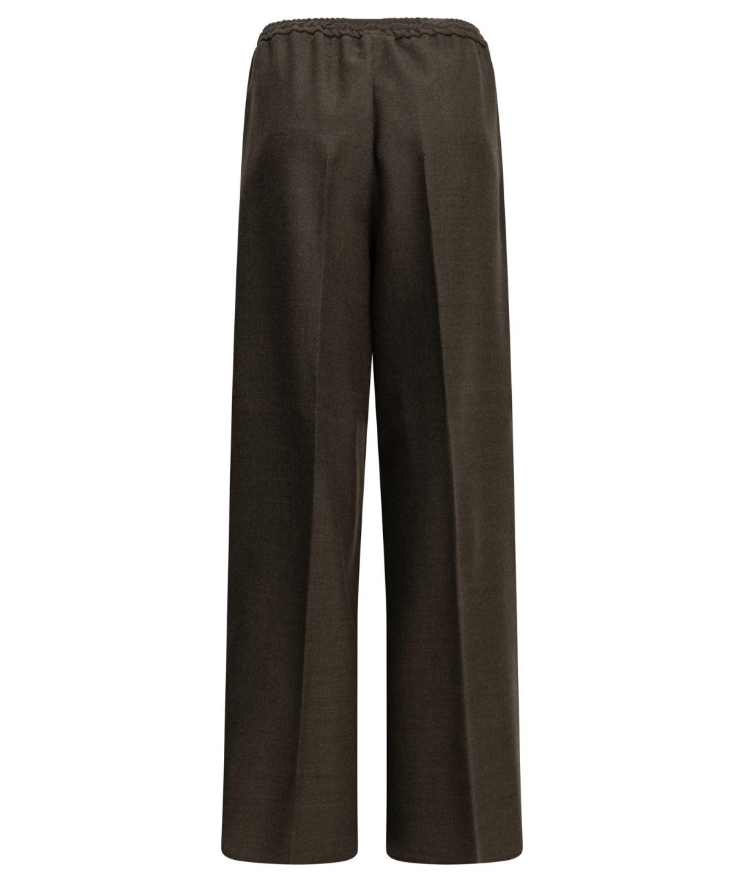 MAX MARA Коричневые шерстяные прямые брюки, фото 2