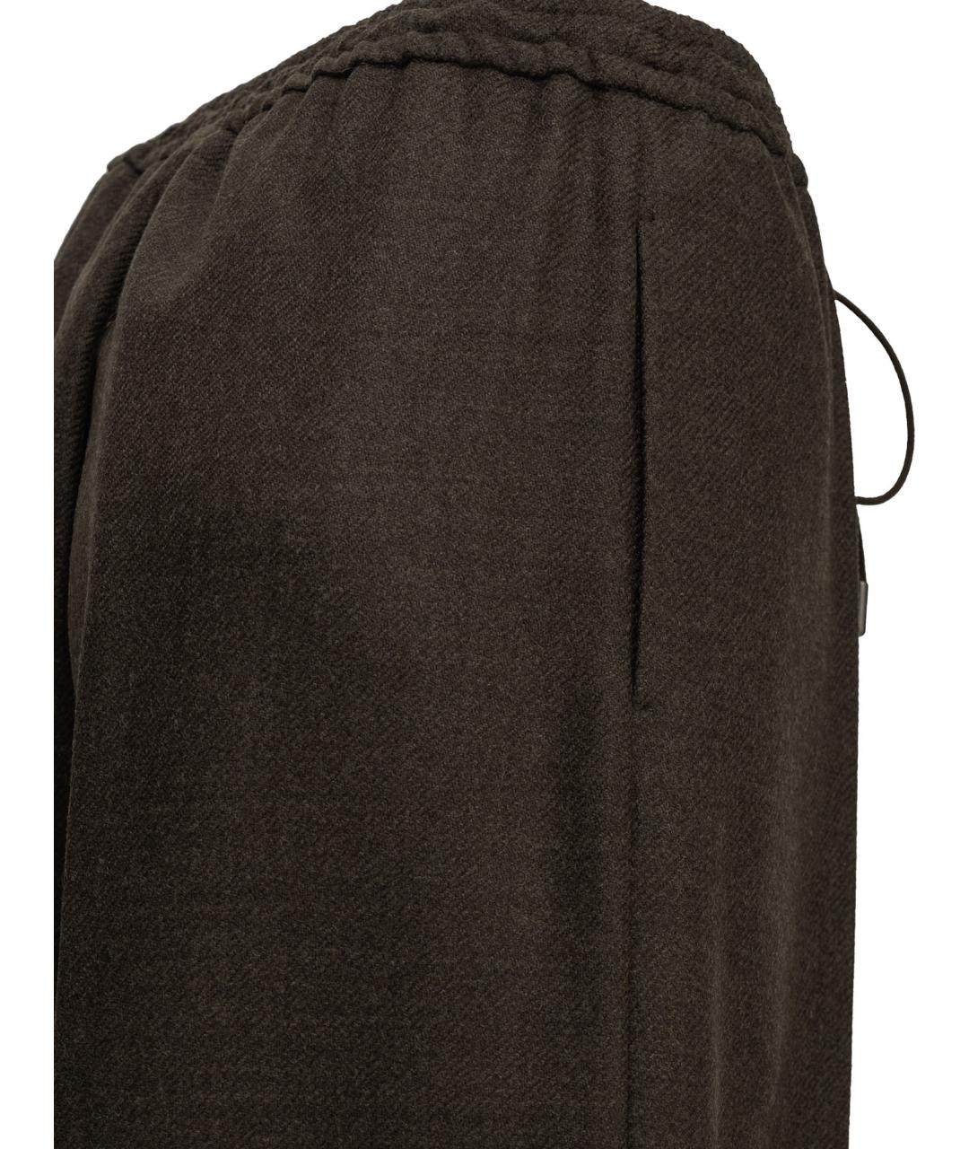 MAX MARA Коричневые шерстяные прямые брюки, фото 4
