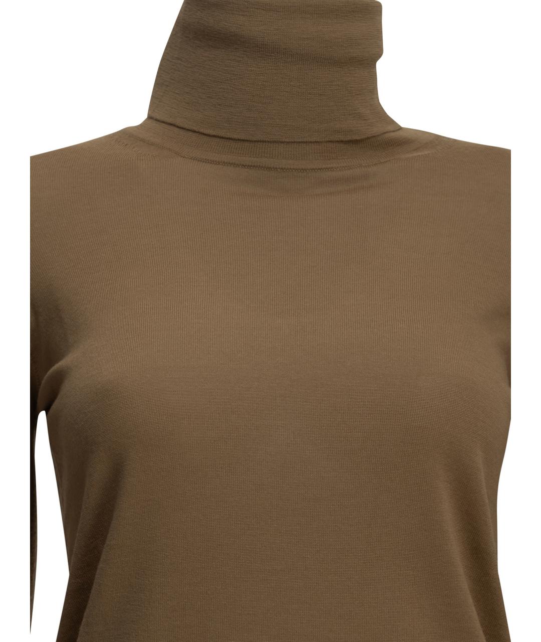 MAX MARA Коричневый шерстяной джемпер / свитер, фото 3