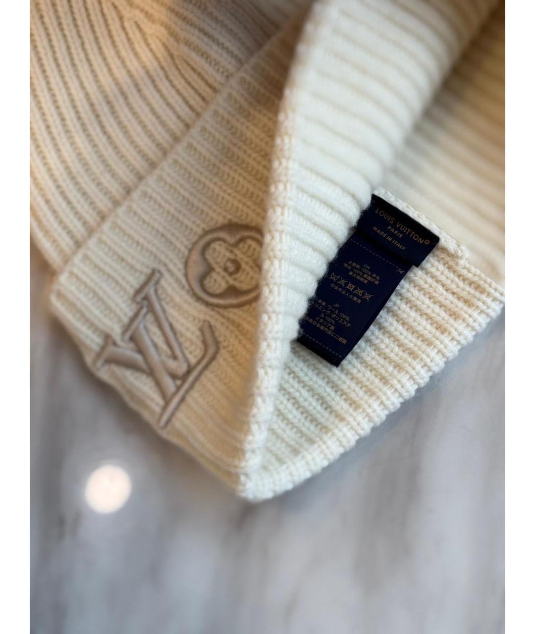 LOUIS VUITTON Белая шерстяная шапка, фото 3