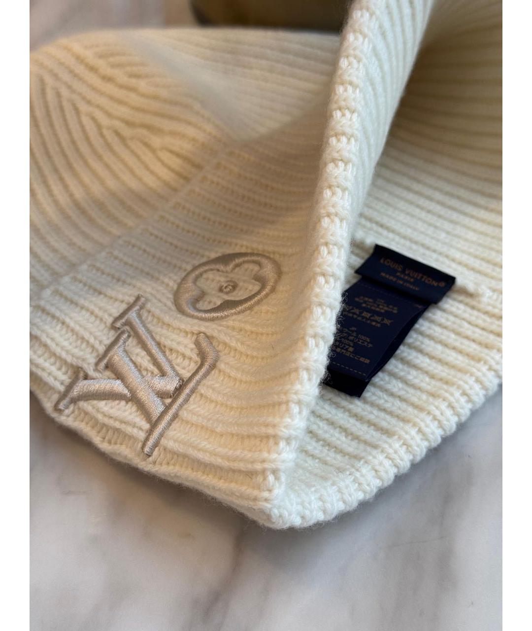LOUIS VUITTON Белая шерстяная шапка, фото 5