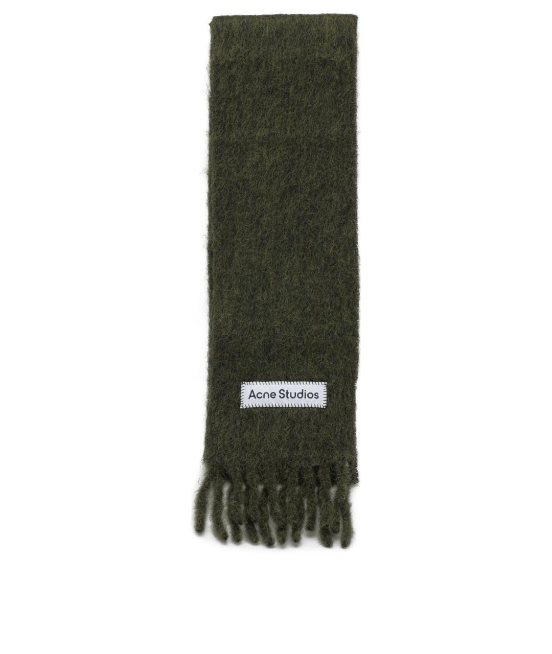 ACNE STUDIOS Зеленый шерстяной шарф, фото 1