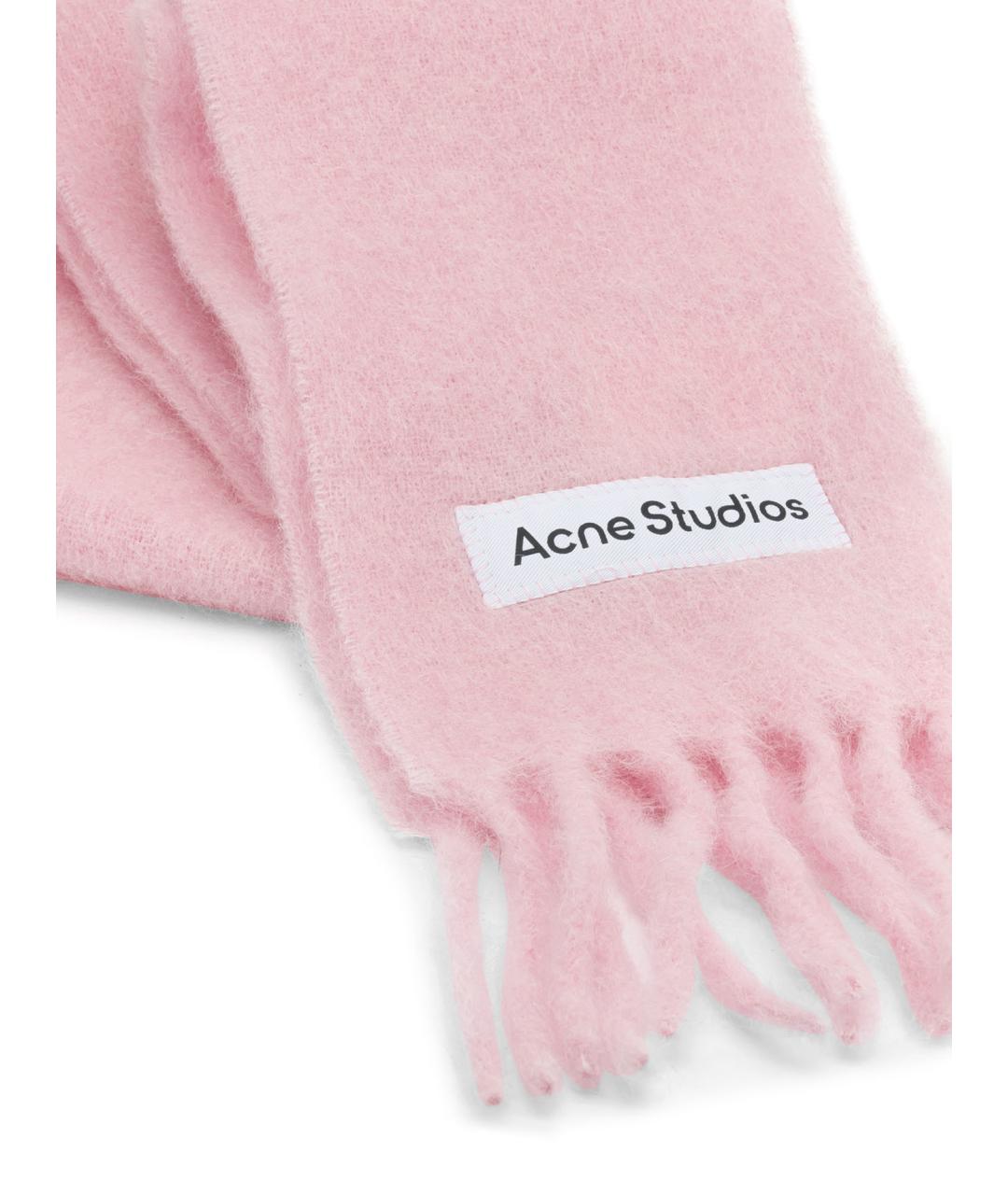 ACNE STUDIOS Розовый шерстяной шарф, фото 2