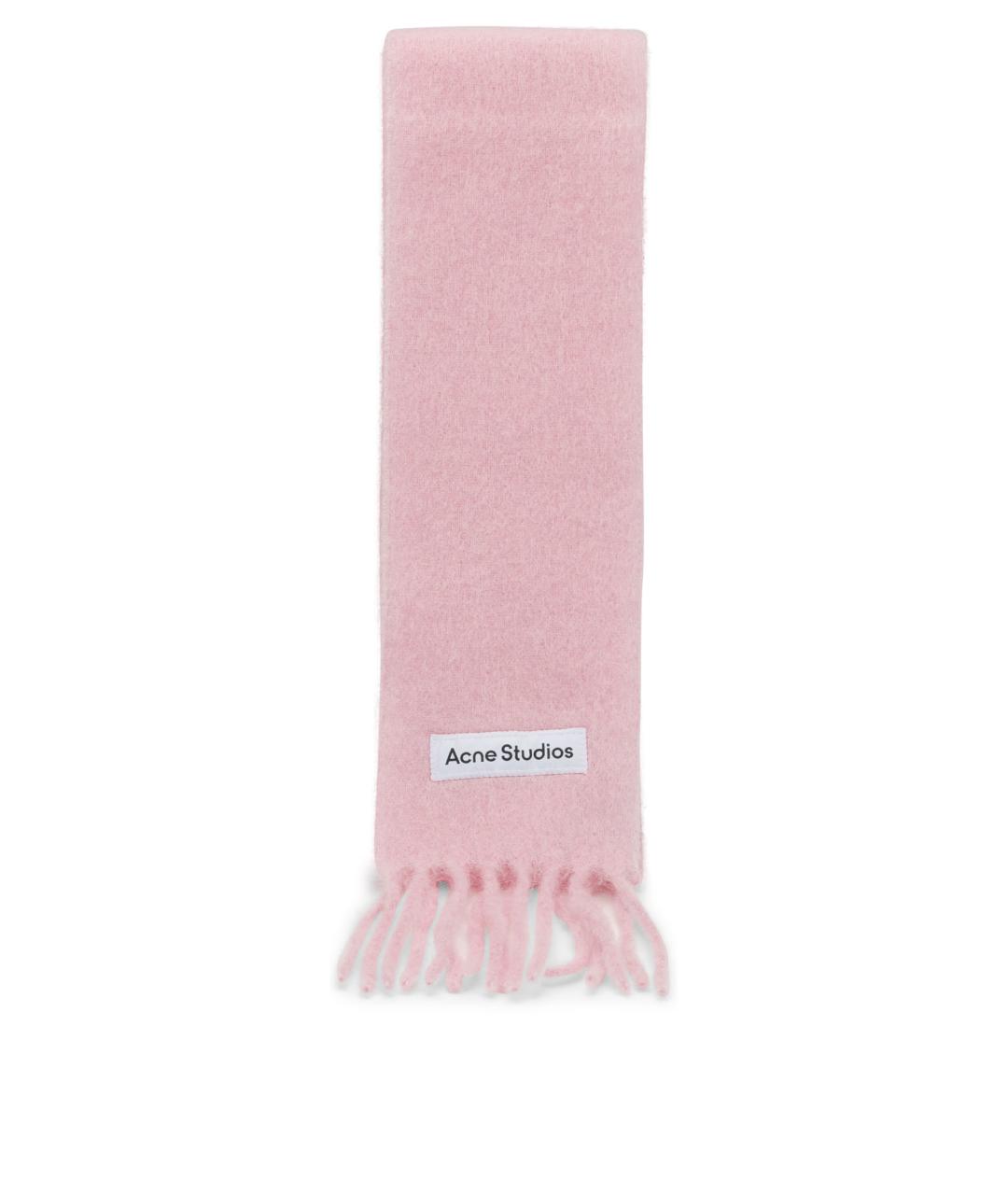 ACNE STUDIOS Розовый шерстяной шарф, фото 1