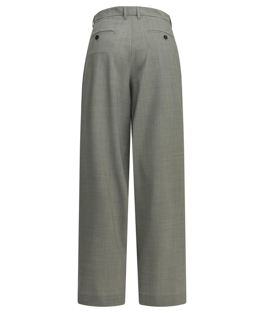 'S MAX MARA Серые шерстяные прямые брюки, фото 2