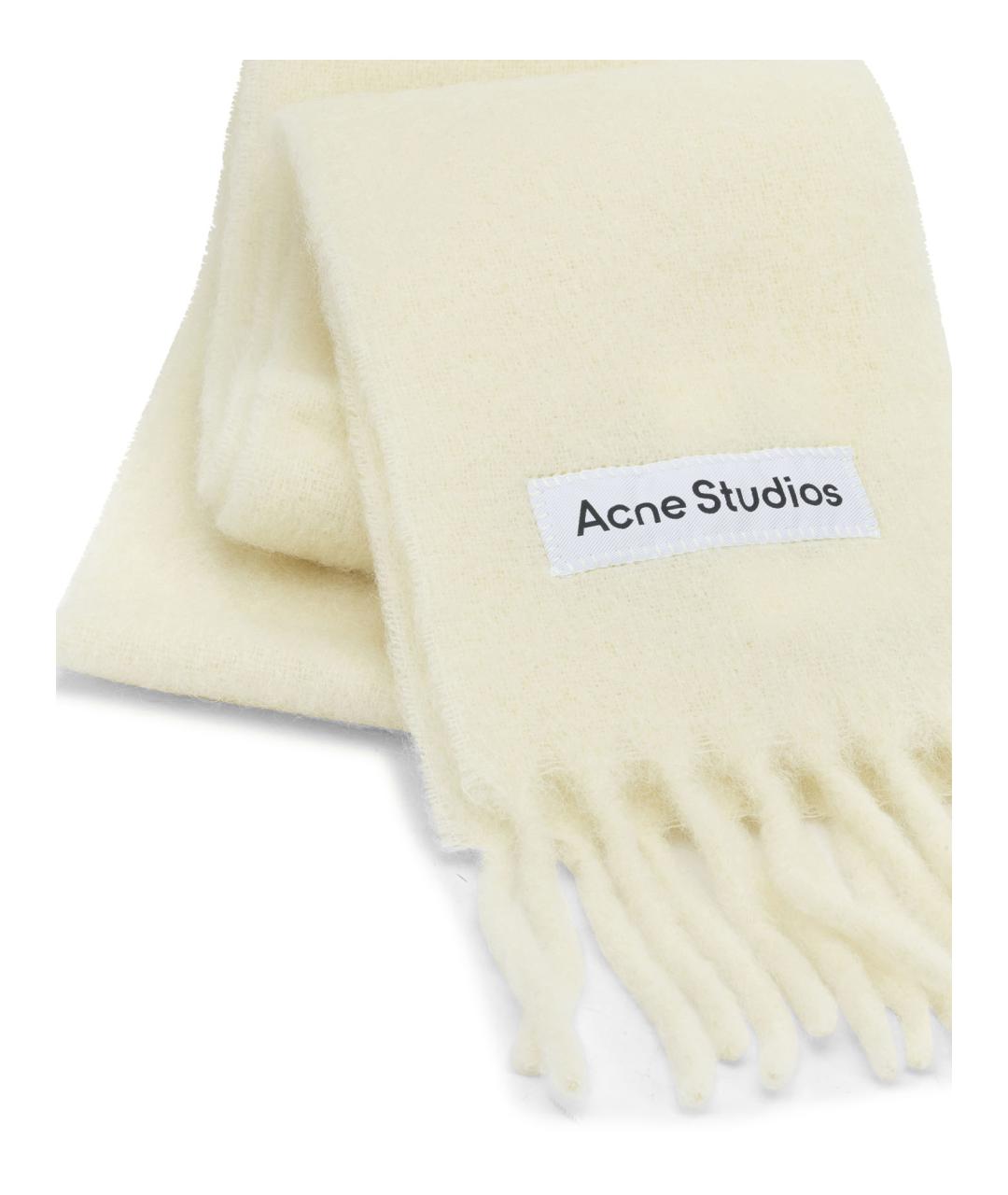 ACNE STUDIOS Белый шерстяной шарф, фото 2